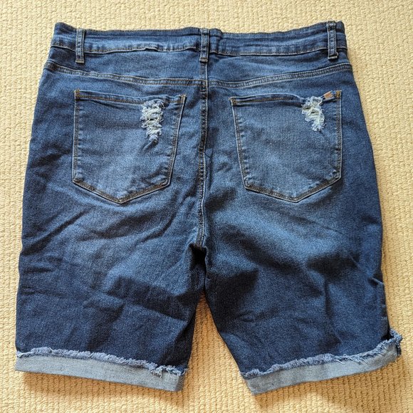 Cyclon Distressed Jean Shorts Plus Size - Picture 2 of 6
